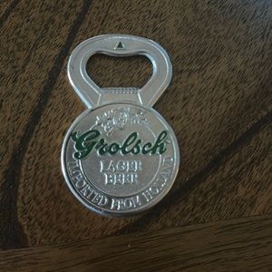 Vintage Beer Bottle Opener GROLSCH Lager Imported from Holland Double Sided Sign